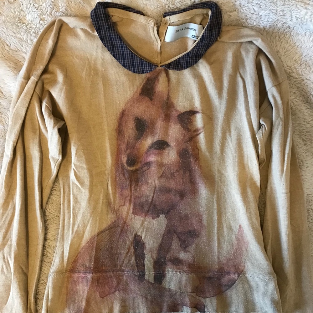 Zara collared fox sweater